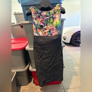 Multicolor Ruffle Top Black Pencil Skirt Dress p11